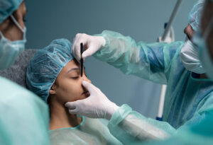 Hair transplant donor area extraction at clinic in Istanbul