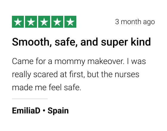 Trustpilot 5-star patient review for Sante Clinic Turkey