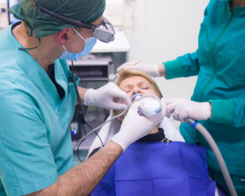 Professional oral and dental hygiene cleaning at clinic in Istanbul Turkey