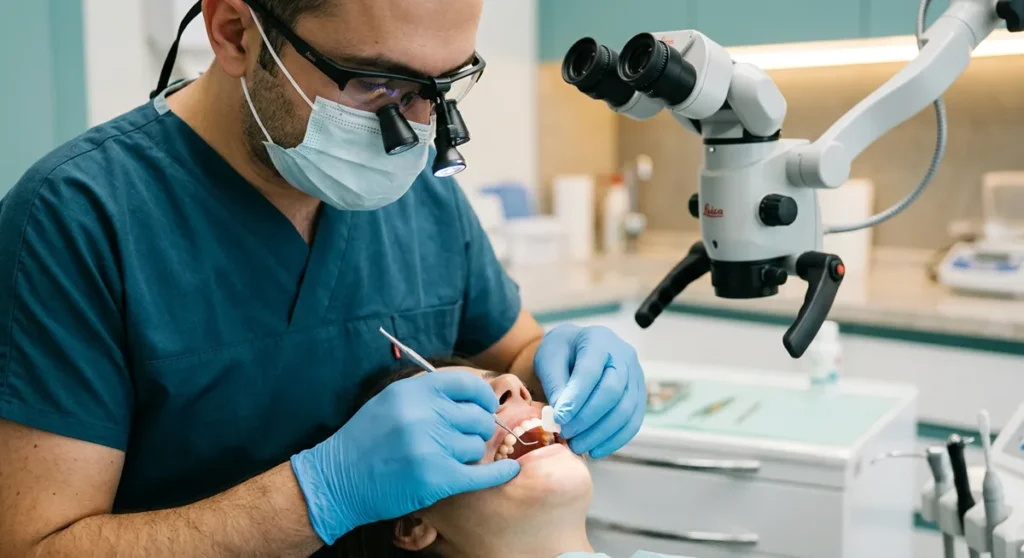 Veneer placement procedure at dental clinic in Turkey