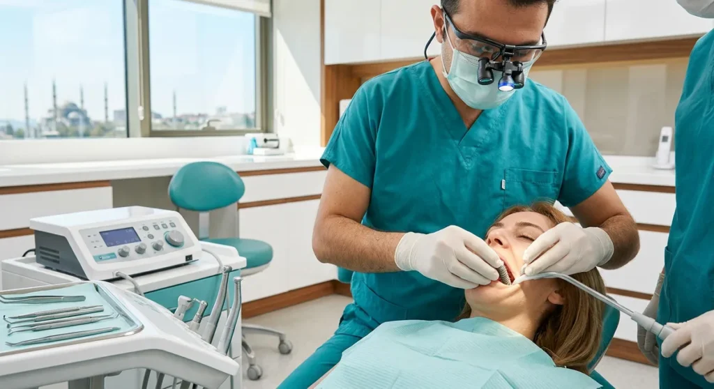 Dental implant procedure at Istanbul clinic