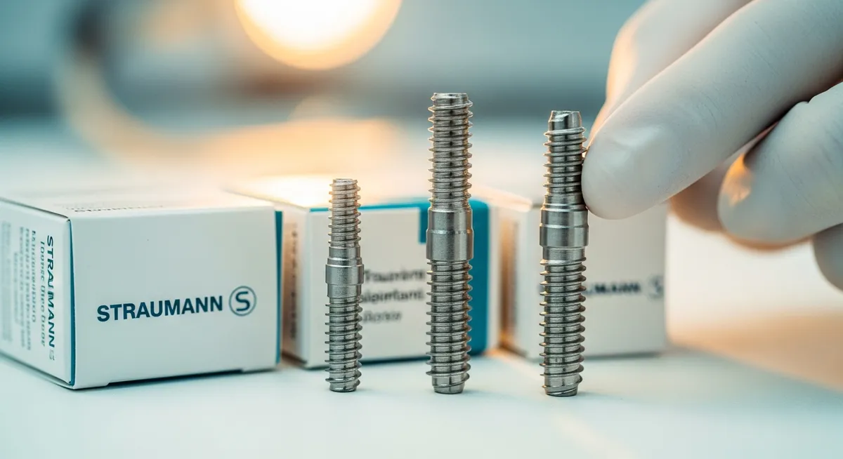 genuine Straumann dental implant screws with branded packaging at Turkey dental clinic