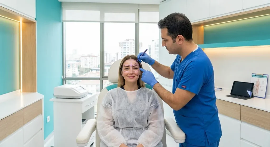 Facelift surgery preparation at Istanbul clinic