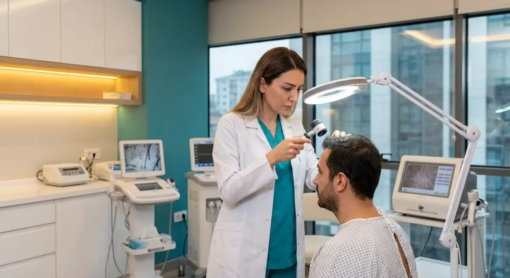 Hair loss therapy treatment at Turkish clinic