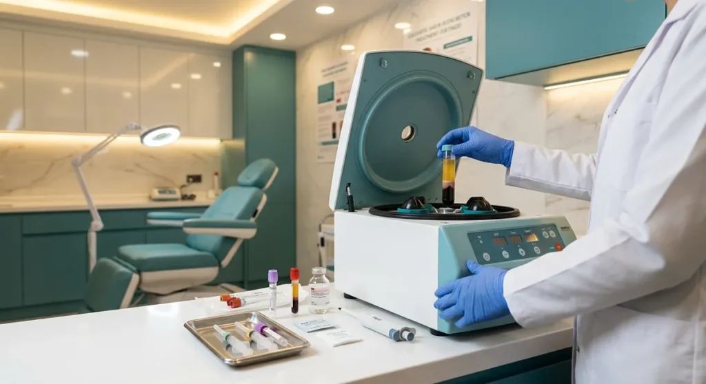 PRP injection into scalp for hair regrowth