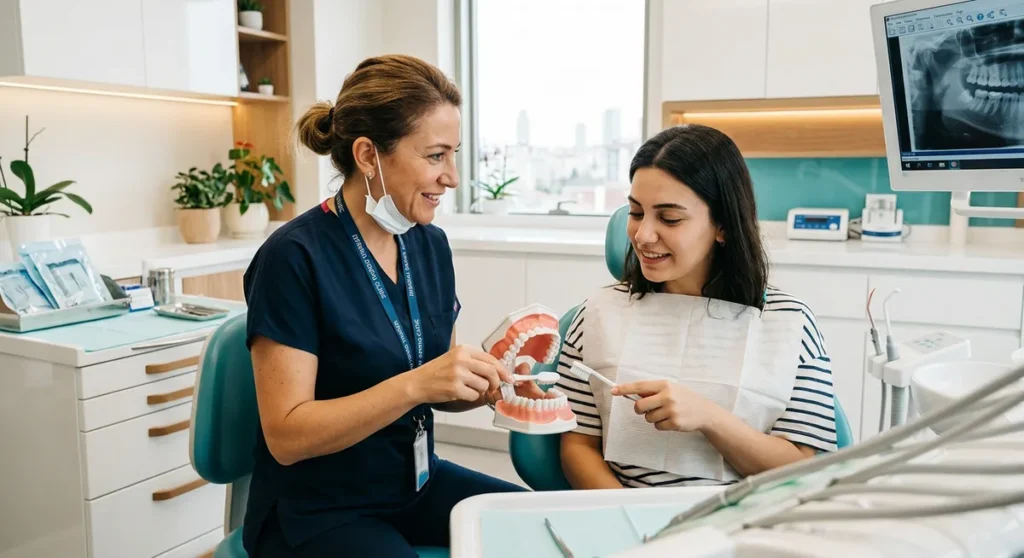 Modern dental hygiene equipment at Istanbul clinic