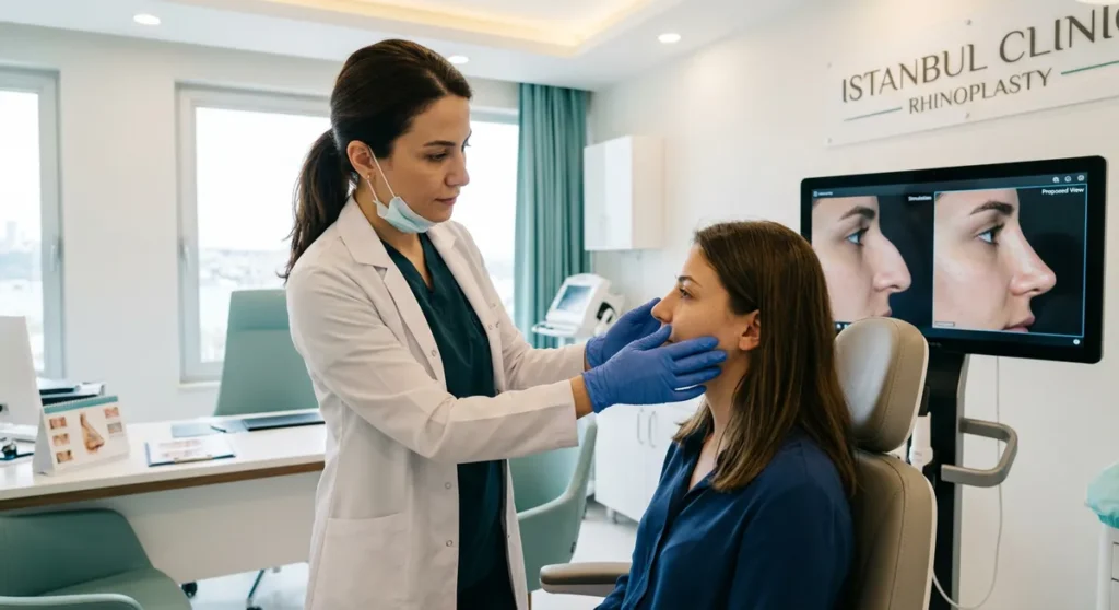 Rhinoplasty nose surgery procedure in Istanbul