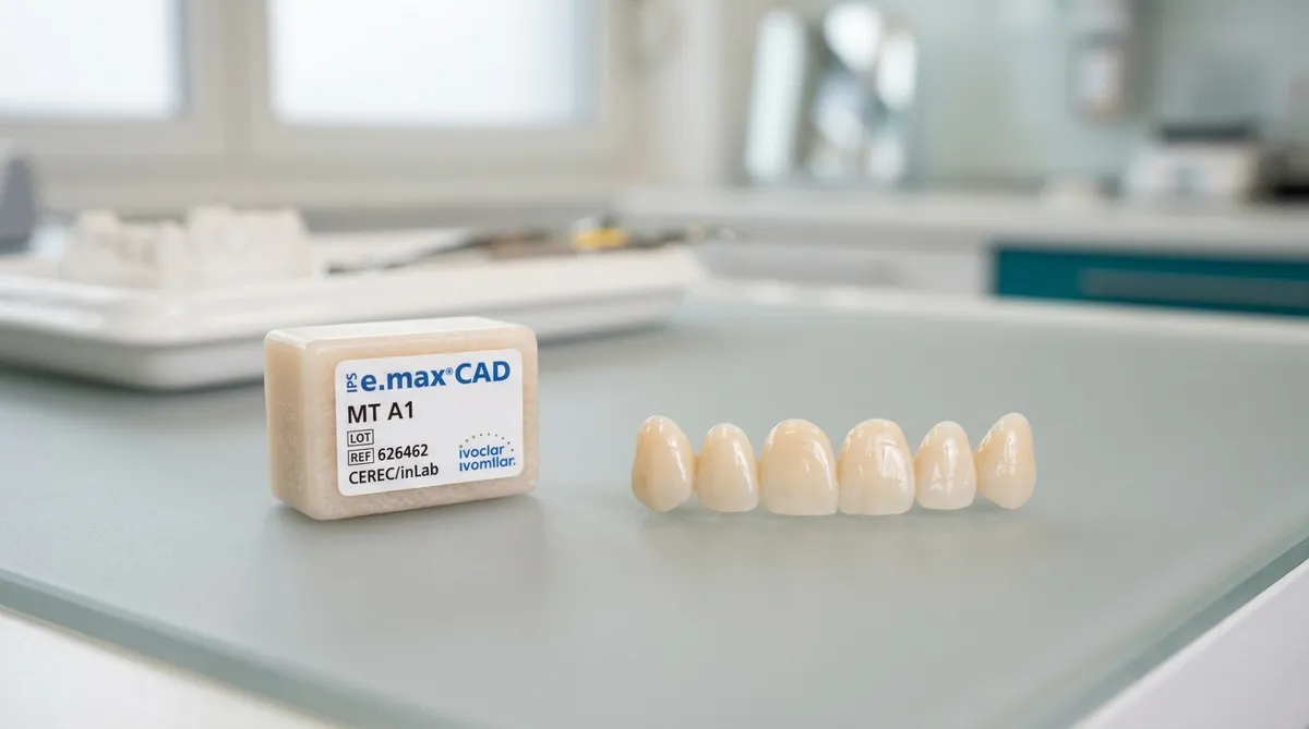 Ivoclar IPS e.max ceramic block and finished veneers used for Hollywood smile in Turkey